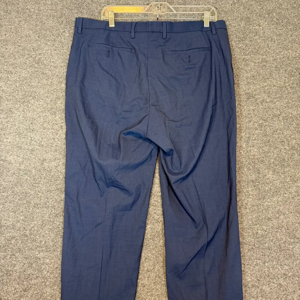 Banana‎ Republic Pants Mens 36x32 Blue Wool Slim Fit Pleated Lightweight Casual